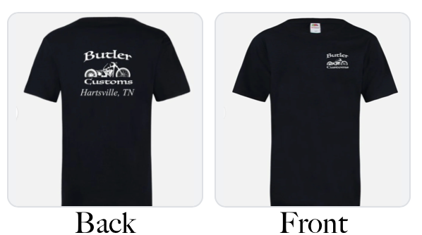Official Butler Customs t-shirt
